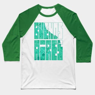 Buenos Aires, Argentina City Map Typography - Watercolor Baseball T-Shirt